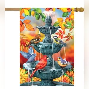 Bath Time Birds House Flag Cardinals Bluebirds 28" x 40"